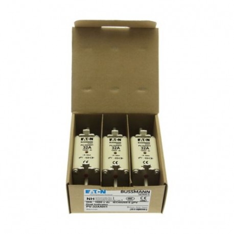 PV-32ANH1 - PV-32ANH1 EATON ELECTRIC cartridge fuse, ultra rapid, 32, DC 1000 V, NH1, gPV, UL PV, UL, IEC, indicator dou..