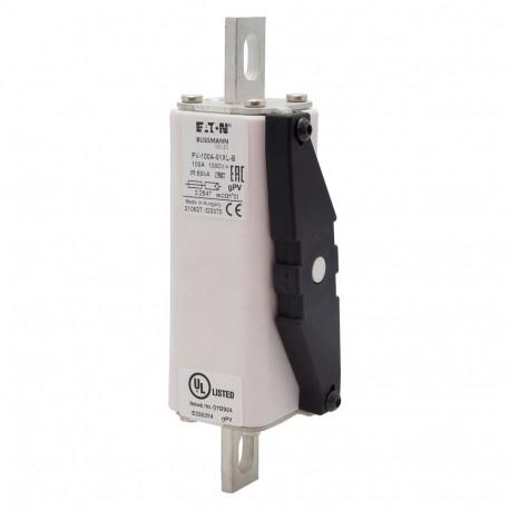 PV-100A-01XL-B - PV-100A-01XL-B EATON ELECTRIC Fuse-link, high speed, 100 A, DC 1500 V, 1XL, 51 x 189 mm, gPV, IEC, UL, with ..
