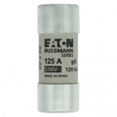 C22G125 - C22G125 EATON ELECTRIC Fuse-link, LV, 10 A, AC 690 V, 22 x 58 mm, gL/gG, IEC