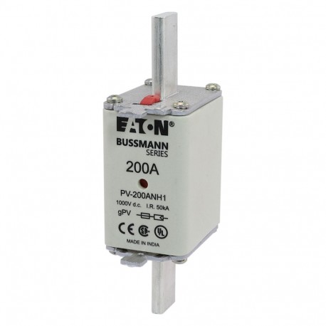 PV-200ANH1 - PV-200ANH1 EATON ELECTRIC cartridge fuse, ultra fast, 200 a, DC 1000 V, NH1, gPV, UL PV, UL, IEC, indicator ..