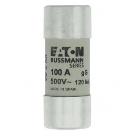 C22G100 - C22G100 EATON ELECTRIC Fuse-link, LV, 10 A, AC 690 V, 22 x 58 mm, gL/gG, IEC