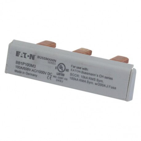 BB1P100M3 - BB1P100M3 EATON ELECTRIC BUSBAR, low voltage, 100 A, AC 600 V, DC 1000 V, 15 x 16 x 272 mm, 15P, UL