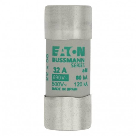 C22M32 - C22M32 EATON ELECTRIC Fuse-link, LV, 12 A, AC 690 V, 22 x 58 mm, aM, IEC