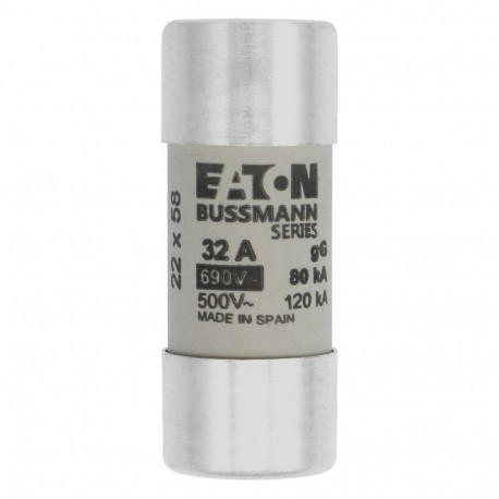 C22G32 - C22G32 EATON ELECTRIC Fuse-link, LV, 10 A, AC 690 V, 22 x 58 mm, gL/gG, IEC