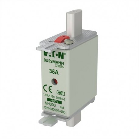 NH FUSE 35A 690V aM SIZE 000 - NH FUSE 35A 690V aM SIZE 000 35NHM000B-690 EATON ELECTRIC Fuse-link, high speed, 10 A, AC 690 V, DIN 000, gR..