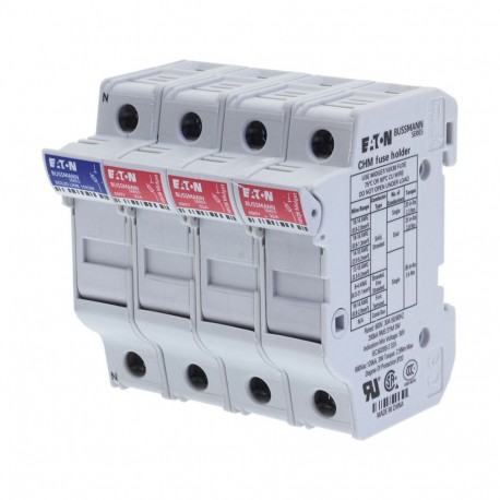 CHM3DNU - CHM3DNU EATON ELECTRIC Fuse-holder, LV, 30 A, AC 600 V, 10 x 38 mm, 3P+N, UL, IEC, DIN rail mount