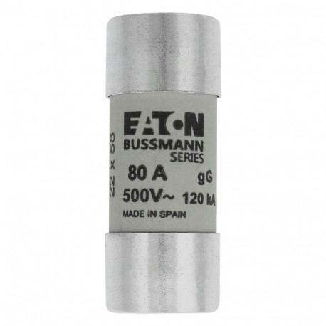 C22G80 - C22G80 EATON ELECTRIC Fuse-link, LV, 10 A, AC 690 V, 22 x 58 mm, gL/gG, IEC