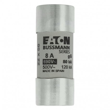 C22G8 - C22G8 EATON ELECTRIC Fuse-link, LV, 10 A, AC 690 V, 22 x 58 mm, gL/gG, IEC
