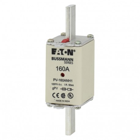 PV-160ANH1 - PV-160ANH1 EATON ELECTRIC cartridge fuse, ultra rapid, 160 a, DC 1000 V, NH1, gPV, UL PV, UL, IEC, indicator..