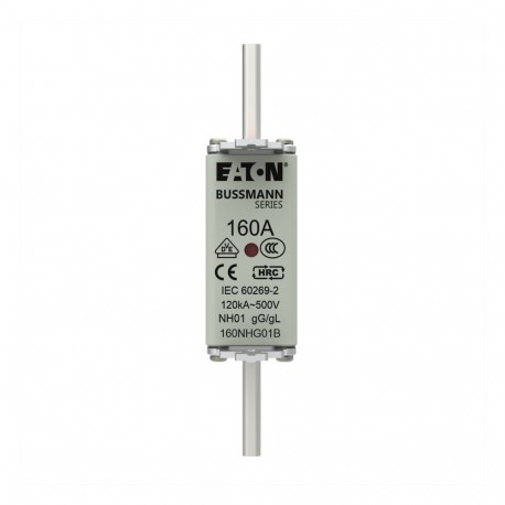 NH FUSE 160A 500V GG/GL SIZE 01 - NH FUSE 160A 500V GG/GL SIZE 01 160NHG01B EATON ELECTRIC cartridge fuse, BT, 160 a, AC 500 V, NH01, gL/gG, I..
