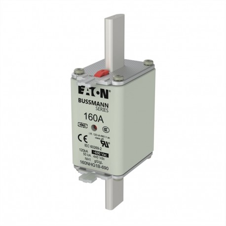 NH FUSE 160A 690V GG SIZE 1 - NH FUSE 160A 690V GG SIZE 1 160NHG1B-690 EATON ELECTRIC Fuse-link, LV, 100 A, AC 690V, NH1, gL/gG, IEC, dual..