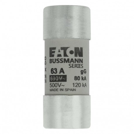 C22G63 - C22G63 EATON ELECTRIC Fuse-link, LV, 10 A, AC 690 V, 22 x 58 mm, gL/gG, IEC