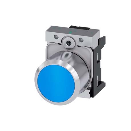 3SU1250-0EB50-0AA0 - 3SU1250-0EB50-0AA0 SIEMENS Pushbutton, compact, with extended stroke (12 mm), 22 mm, round, metal, blue, pus..