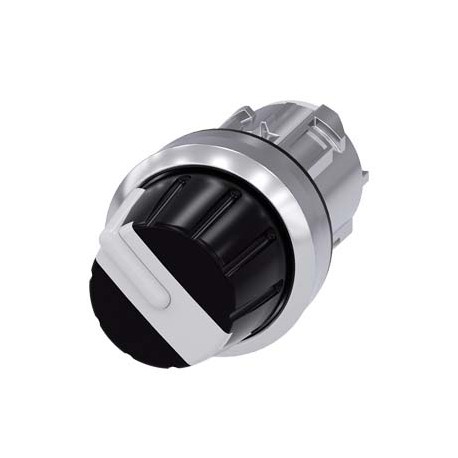 3SU1050-2AS60-0AA0 - 3SU1050-2AS60-0AA0 SIEMENS Selector switch, 22 mm, round, metal, shiny, white, Rotary knob, 4 switch positio..