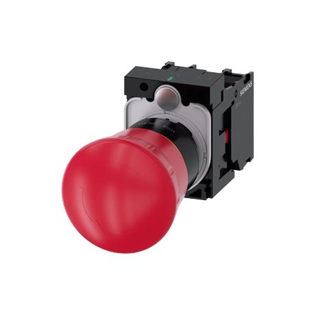 3SU1100-1HB20-1PA0 - 3SU1100-1HB20-1PA0 SIEMENS EMERGENCY STOP mushroom pushbutton, 22 mm, round, plastic, red, 40 mm, positive l..