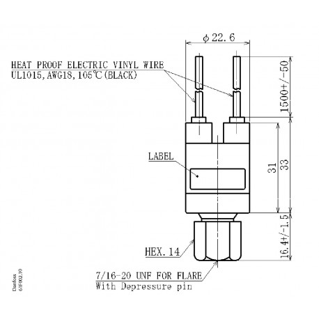 061F7509 - 061F7509 DANFOSS REFRIGERATION Cartridge pressure switch
