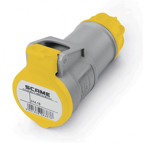 314.1640 - 314.1640 SCAME CONNECTOR 2P+E IP44 16A 4h 100-130V AC
