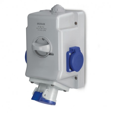 513.1653-1FNS - 513.1653-1FNS SCAME OPTIMA-COMBI C/INT. 0/I 16A 2P+E NO FUSE