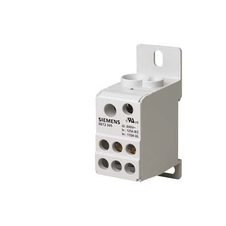 5ST2505 - 5ST2505 SIEMENS Distribution block 1-pole, 125 A, 690V Input: 1x 10-35+1x 6-16 mm2 Output: 6x 2.5-16 mm2 for..