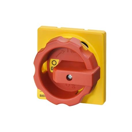 3LD9284-3D - 3LD9284-3D SIEMENS rotary operating mechanism, actuating lever Red / yellow, for center-hole Front mounting,..