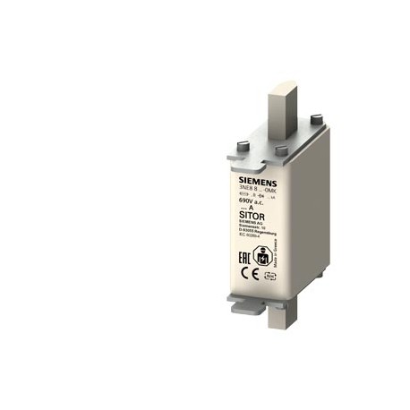 3NE8824-0MK - 3NE8824-0MK SIEMENS SITOR fuse link, with blade contacts, NH000, In: 160 A, aR, Un AC: 500 V, Un DC: 440 V, ..