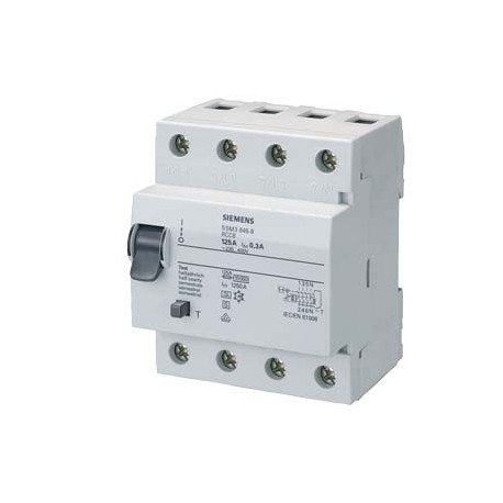 5SM3645-8 - 5SM3645-8 SIEMENS Residual current operated circuit breaker, 4-pole, type A, selective, In: 125 A, 300 mA, U..