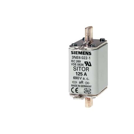 3NE1021-0 - 3NE1021-0 SIEMENS SITOR fuse link, with blade contacts, NH00, In: 100 A, gS, Un AC: 690 V, Un DC: 250 V, fro..
