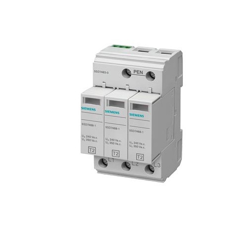 5SD7463-0 - 5SD7463-0 SIEMENS Surge arrester Type 2 Requirement class C, UC 350V Pluggable protective modules 3-pole, 3+..