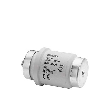 5SC221 - 5SC221 SIEMENS DIAZED fuse link 500 V for cable and line protection gG, size DIVH, R1 1/4", 100A