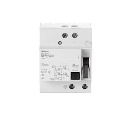 5SM3621-4 - 5SM3621-4 SIEMENS RCCB, 2-pole, type B, short- time delayed, In: 16 A, 300 mA, Un AC: 230 V
