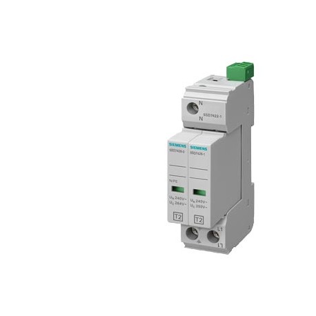5SD7422-1 - 5SD7422-1 SIEMENS Surge arrester Type 2 Requirement class C, UC 350V Pluggable protective modules 2-pole, 1+..