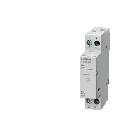 3NW7354 - 3NW7354 SIEMENS SENTRON, cylindrical fuse holder, 8x32 mm, 1P+N, In: 20 A, Un AC: 400 V, LED signal detector