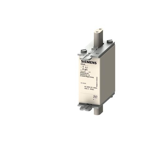 3NA3802-6 - 3NA3802-6 SIEMENS LV HRC fuse element, NH000, In: 2 A, gG, Un AC: 690 V, Un DC: 250 V, Front indicator, live..