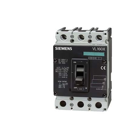 3VL1716-1EA43-0AA0 - 3VL1716-1EA43-0AA0 SIEMENS circuit breaker VL160X N standard breaking capacity Icu 55kA, 415V AC 4-pole, lin..