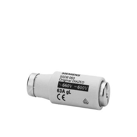 5SD8063 - 5SD8063 SIEMENS DIAZED fuse link 690 V for cable and line protection Operating class gG Size DIII, E33, 63A