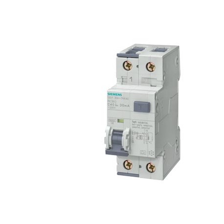5SU1654-0KK13 - 5SU1654-0KK13 SIEMENS RCBO, 10 kA, 1P+N, Type AC, 300 mA, B char., In: 13 A, Un AC: 230 V