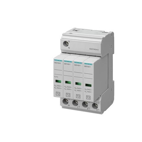 5SD7424-0 - 5SD7424-0 SIEMENS Surge arrester Type 2 Requirement class C, UC 350V Pluggable protective modules 4-pole, 3+..