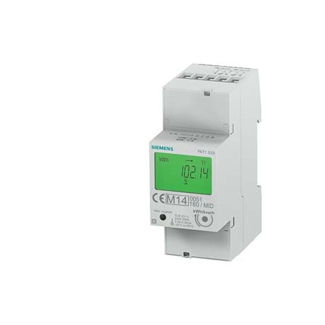 7KT1530 - 7KT1530 SIEMENS E counter with LC display, 1-phase, 80 A, 1x S0.1 tariff, Direct connection with meter zero ..