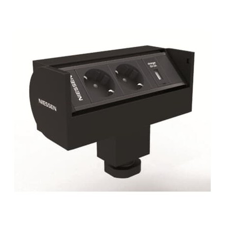 2CLA245200T1101 - 2CLA245200T1101 T2452 BL NIESSEN Conx.Cover 90ºEleva 2BEAN+1USBC Lat.CR BL