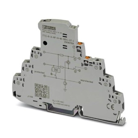 TTC-6-3-HF-F-M-12DC-UT-I - TTC-6-3-HF-F-M-12DC-UT-I 2906769 PHOENIX CONTACT Surge protection with integrated status indicator and knife..