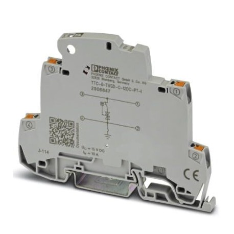 TTC-6-TVSD-C-12DC-PT-I - TTC-6-TVSD-C-12DC-PT-I 2906847 PHOENIX CONTACT Fine surge protection with integrated status indicator for a ..