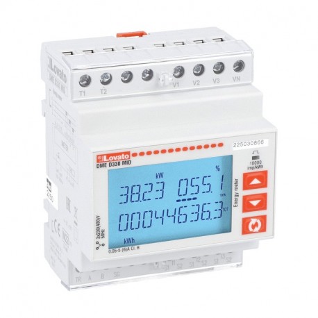 DMED330MID - DMED330MID LOVATO ENERGY METER, THREE PHASE WITH OR WITHOUT NEUTRAL, MID CERTIFIED, NON EXPANDABLE, CONNECTI..