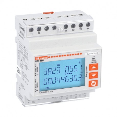 DMED332 - DMED332 LOVATO ENERGY METER, THREE PHASE WITH OR WITHOUT NEUTRAL, NON EXPANDABLE, CONNECTION BY CT /5A SECON..