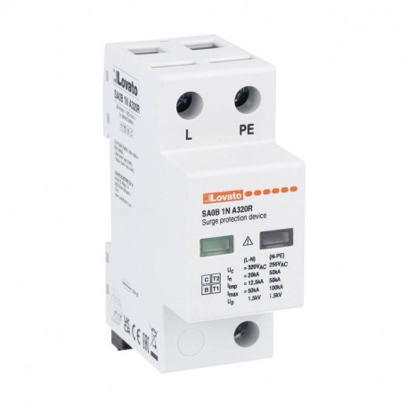 SA0B1NA320R - SA0B1NA320R LOVATO SURGE PROTECTION DEVICE TYPE 1 AND 2 MONOBLOCK, IEC IMPULSE CURRENT IIMP (10/350ΜS) 12.5k..