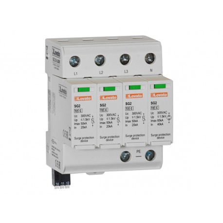 SG23NA300R - SG23NA300R LOVATO SURGE PROTECTION DEVICE TYPE 2 WITH PLUG-IN CARTRIDGE, RATED DISCHARGE CURRENT IN (8/20MS)..