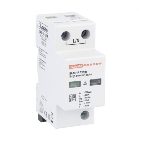 SA0B1PA320R - SA0B1PA320R LOVATO SURGE PROTECTION DEVICE TYPE 1 AND 2 MONOBLOCK, IEC IMPULSE CURRENT IIMP (10/350ΜS) 12.5k..