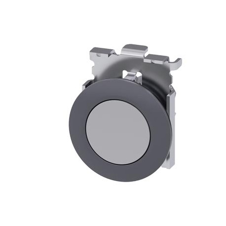 3SU1060-0JB80-0AA0 - 3SU1060-0JB80-0AA0 SIEMENS Pushbutton, 30 mm, round, metal, matte, gray, front ring for flush installation, ..