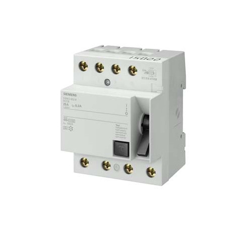 5SM3448-0 - 5SM3448-0 SIEMENS Residual current operated circuit breaker, 4-pole, type AC, In: 100 A, 100 mA, Un AC: 400 V