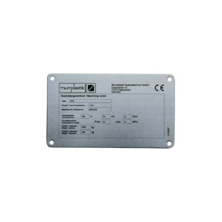 8605148004 - EST 84X54 R5 8605148004 MURRPLASTIK Labelling EST stainless steel type plate Stainless steel single label