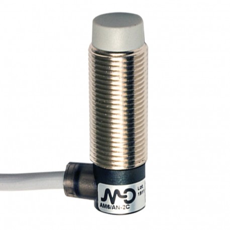 AM6/CN-2C - AM6/CN-2C MICRO DETECTORS Inductive sensor M12 short unshielded NC/NPN cable 2m 90°